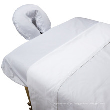 Luxo por atacado 100% algodão branco Percale Twin tamanho Flat Camping folha de cama